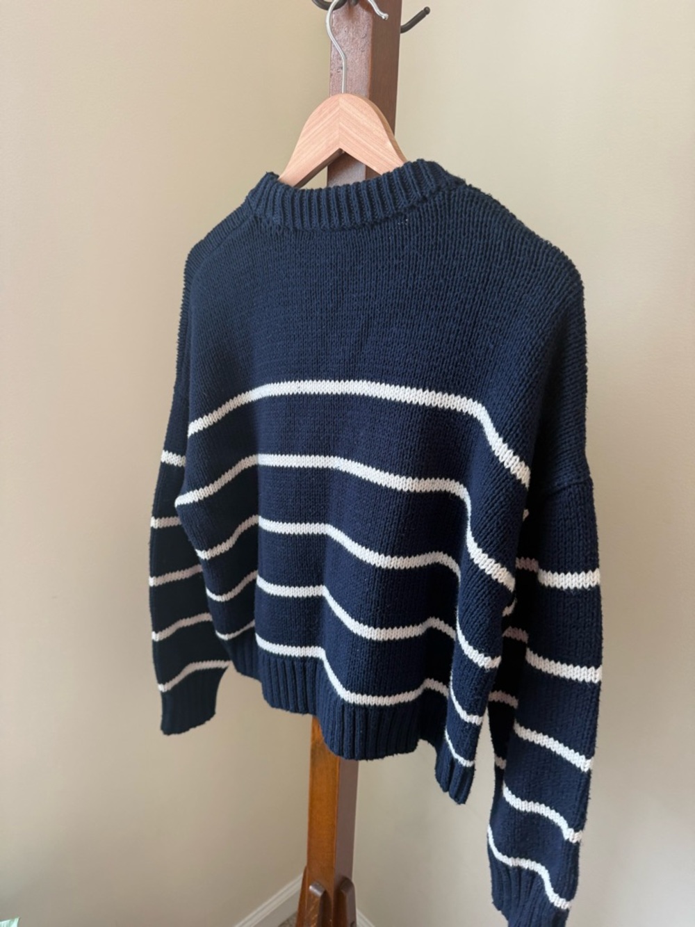 Jenni Kayne Navy and White Striped Crewneck Sweater - Picture 3 of 5